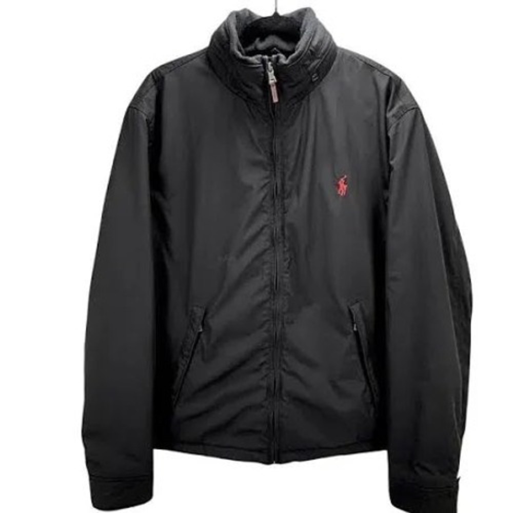 Polo Ralph Lauren Mens Black fleece lined coat Windbreaker Jacket 4XLT Big Tall